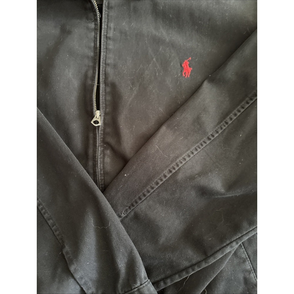 Polo Ralph Laure Black Cotton Vtg 90's Bomber XXL - Picture 4 of 13